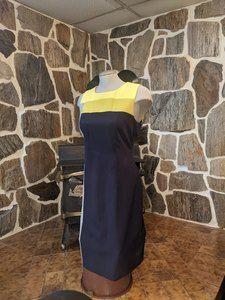 Classy Yellow and black Calvin Klein block print dress